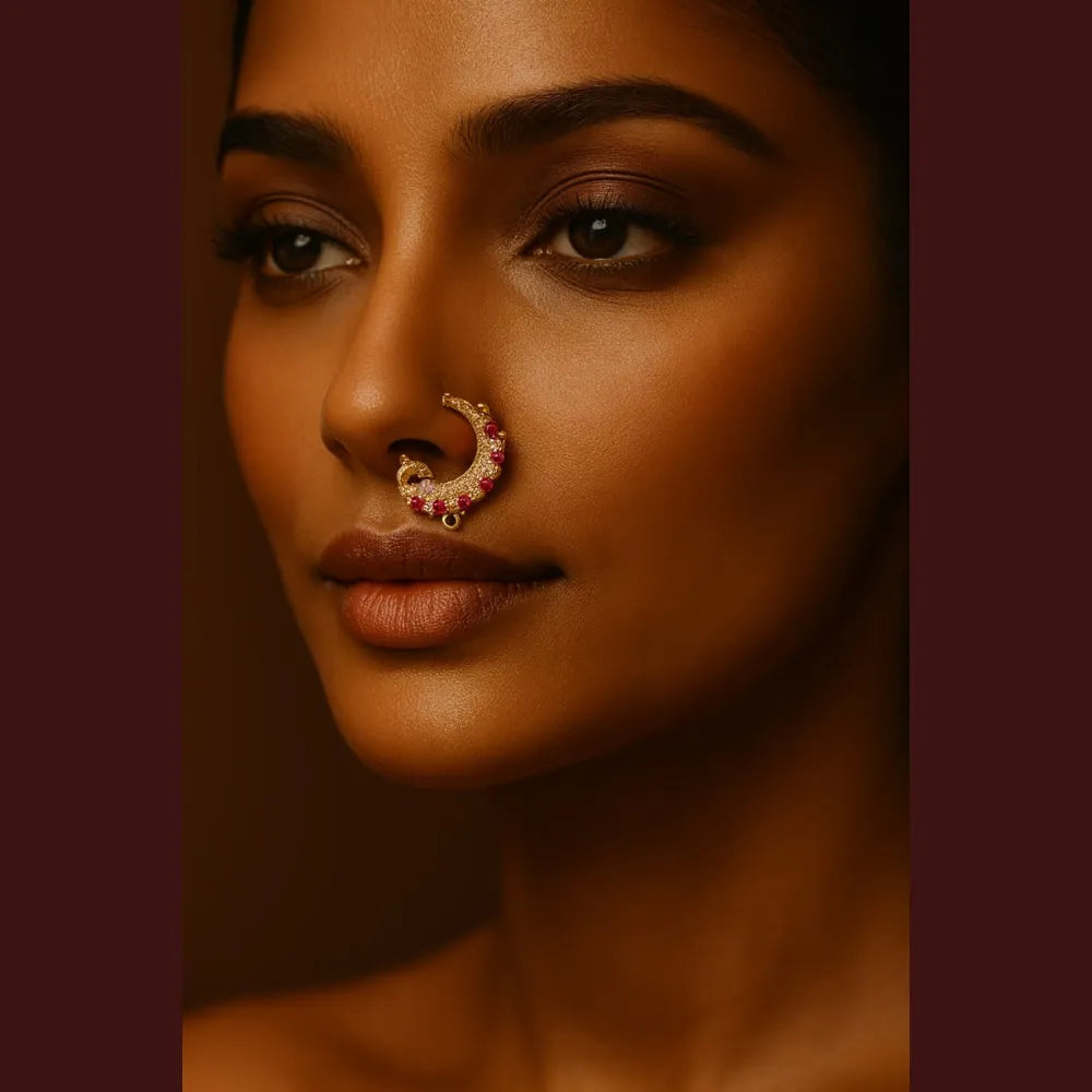 Exclusive Gold-Plated Nose Ring with Sparkling CZ Stones
