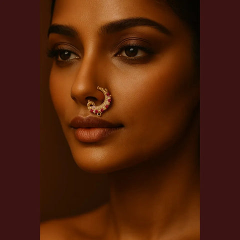 Exclusive Gold-Plated Nose Ring with Sparkling CZ Stones
