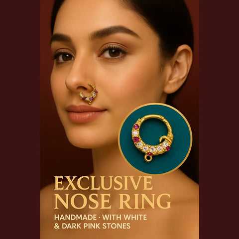 Exclusive Gold-Plated Nose Ring with Sparkling CZ Stones