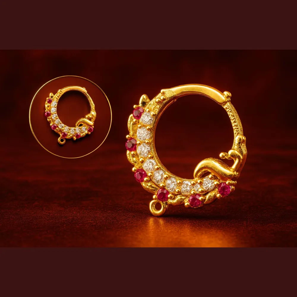 Exclusive Gold-Plated Nose Ring with Sparkling CZ Stones