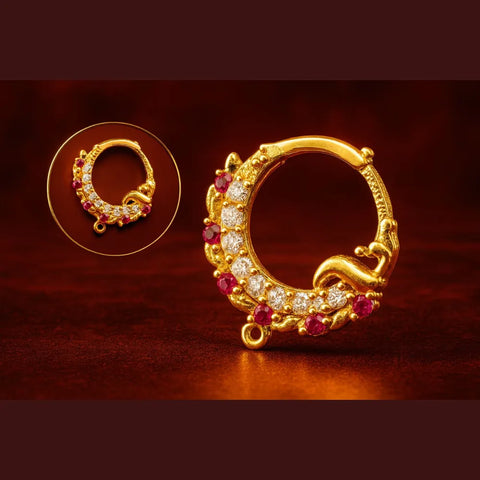 Exclusive Gold-Plated Nose Ring with Sparkling CZ Stones