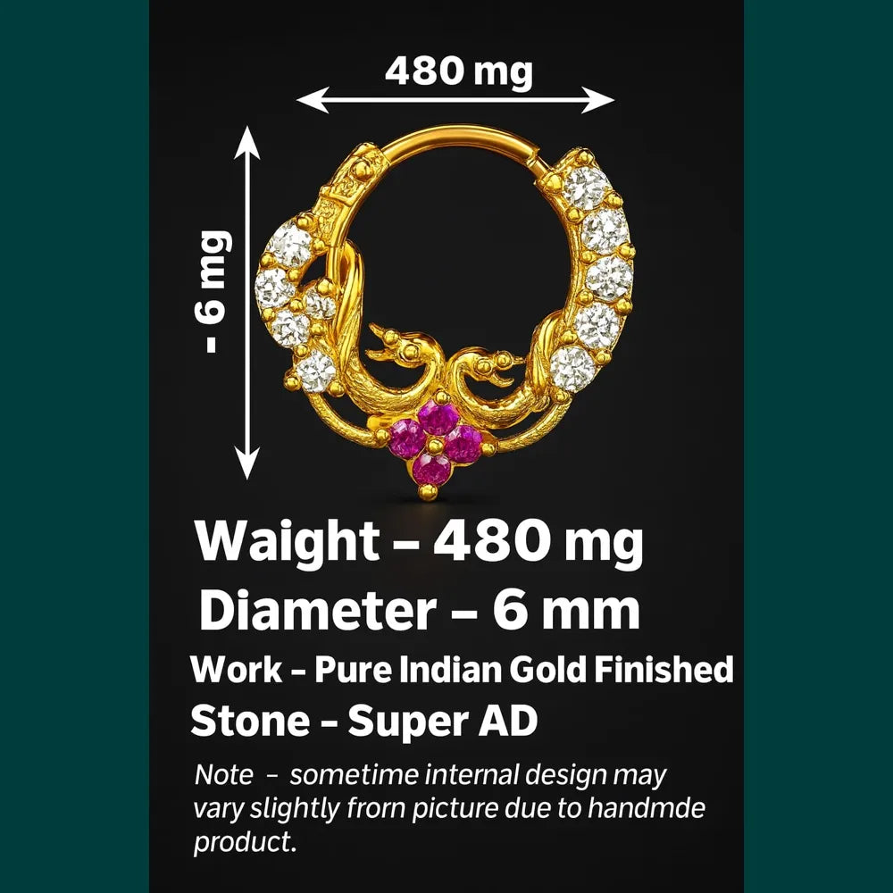 Exclusive Gold-Plated Nose Ring with Sparkling CZ Stones