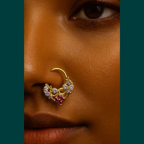 Exclusive Gold-Plated Nose Ring with Sparkling CZ Stones