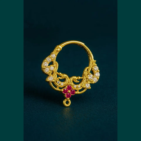 Exclusive Gold-Plated Nose Ring with Sparkling CZ Stones