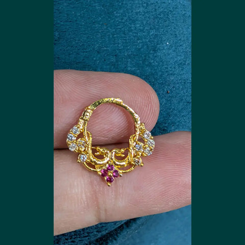 Exclusive Gold-Plated Nose Ring with Sparkling CZ Stones
