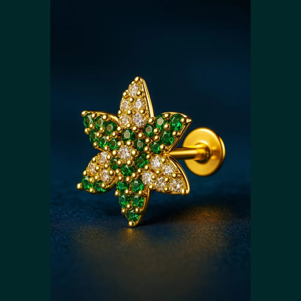 Luxury Designer Nosepin – Elegant AD Stone Detailing