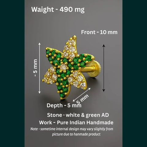 Luxury Designer Nosepin – Elegant AD Stone Detailing