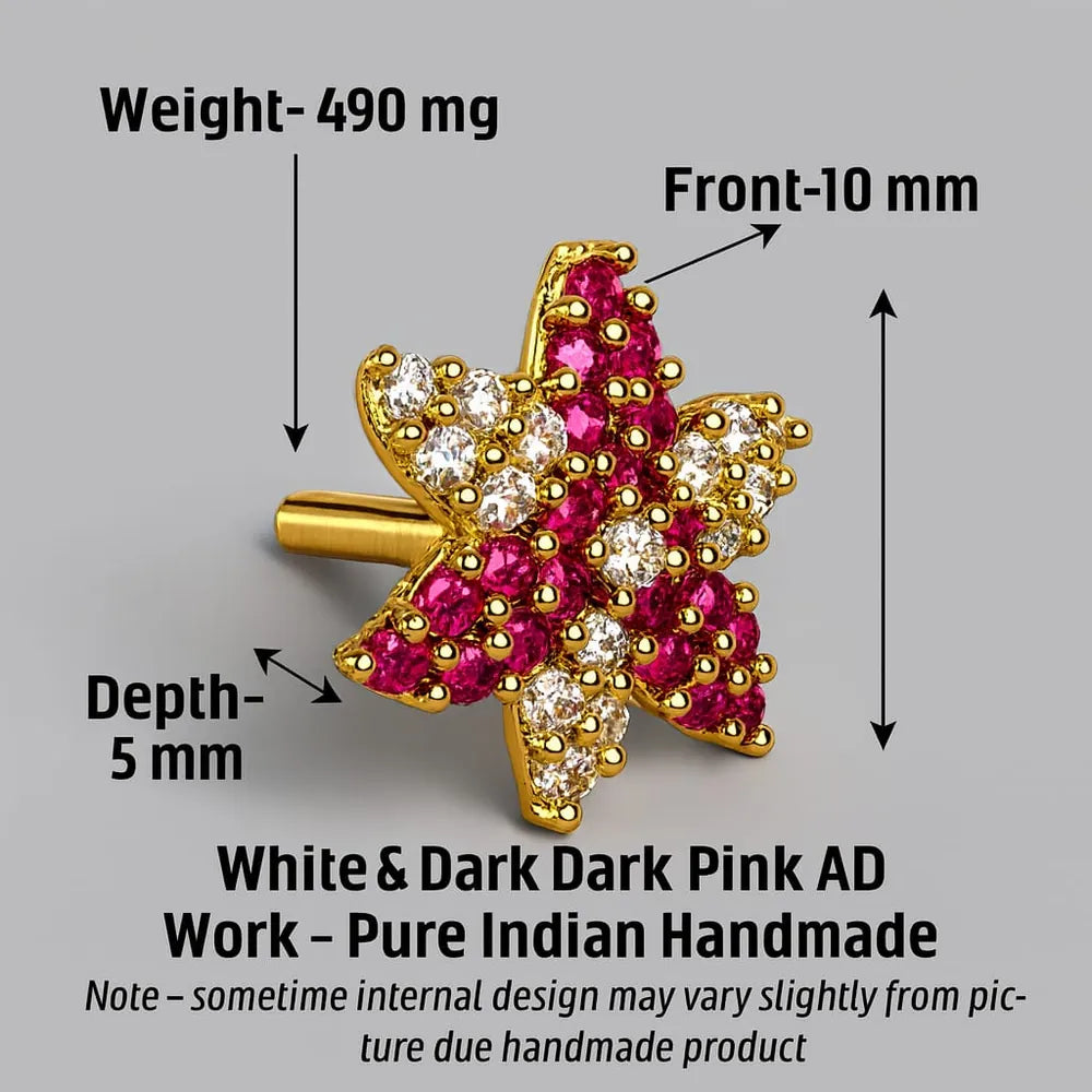 Luxury Designer Nosepin – Elegant AD Stone Detailing
