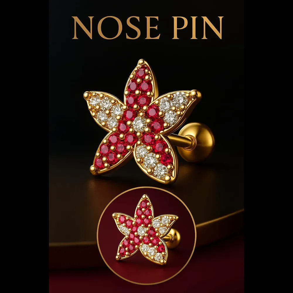 Luxury Designer Nosepin – Elegant AD Stone Detailing