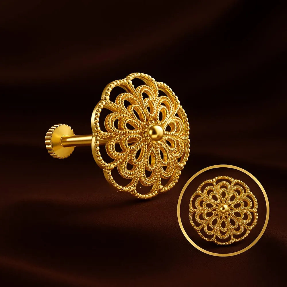 Elegant Designer Nosepin with AD Stones Unique Design