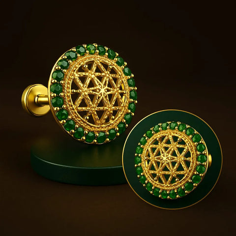 Handmade Gold Finish Nosepin with Sparkling AD Stones