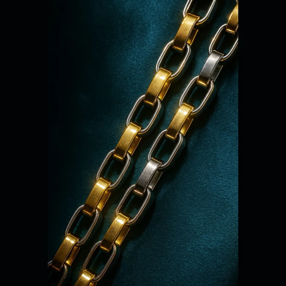Men’s Exclusive Black & Gold Waterproof Chain – 22 Inch | Bold & Stylish