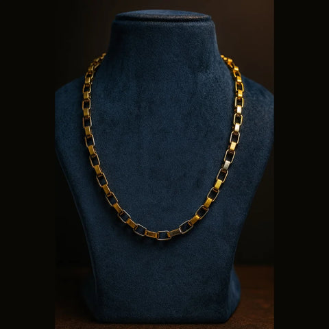 Men’s Exclusive Black & Gold Waterproof Chain – 22 Inch | Bold & Stylish