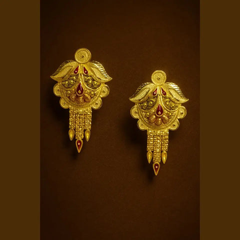 Exclusive One Gram Gold Look Pendant Set with Earrings – 22 Inch Chain