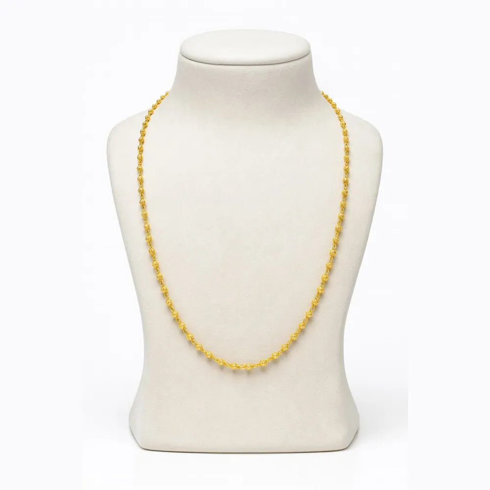 Onegram Gold Plated Matarmala Dana Chain – 22-26" Traditional Real Gold Look