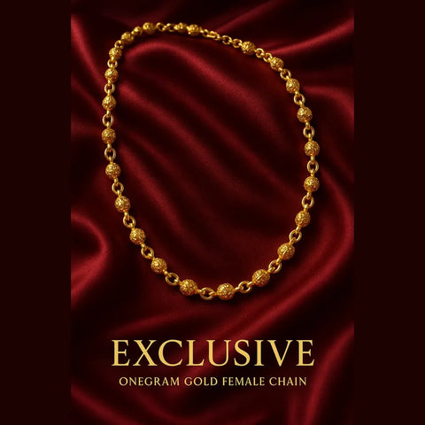Onegram Gold Plated Matarmala Dana Chain – 22-26" Traditional Real Gold Look