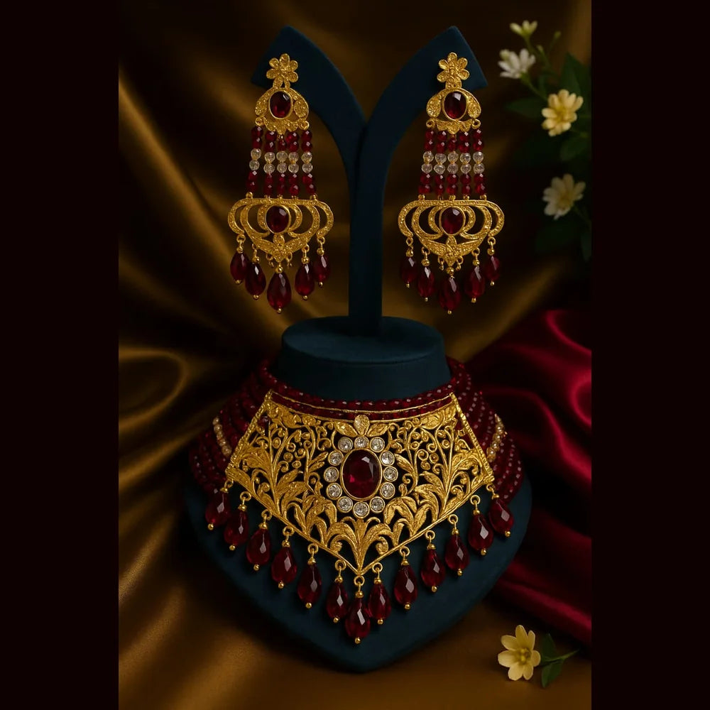 Product image of Products Royal Maroon Gold Choker Set – image 2