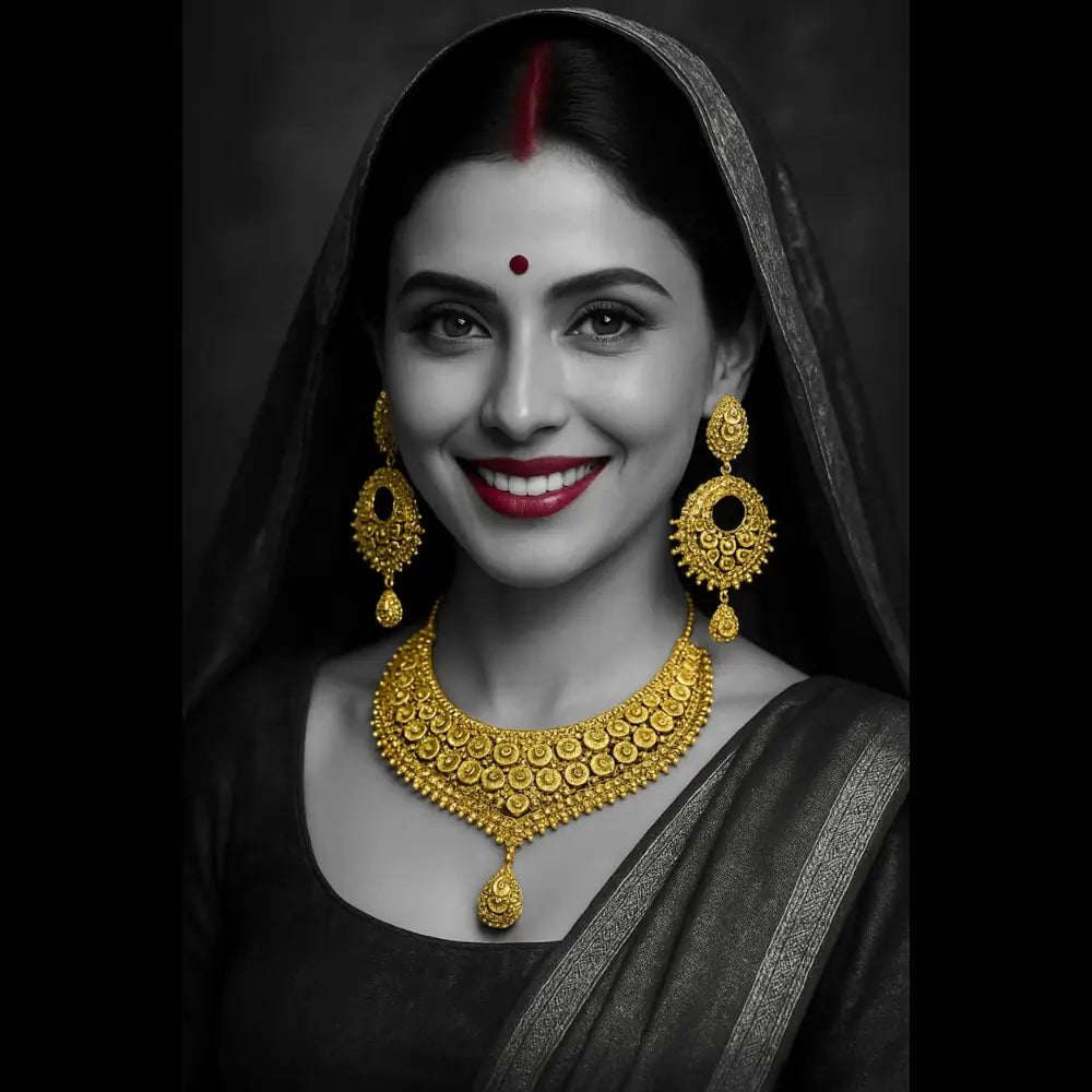 Product image of Royal Radiance One Gram Gold Short Necklace Set – image 7