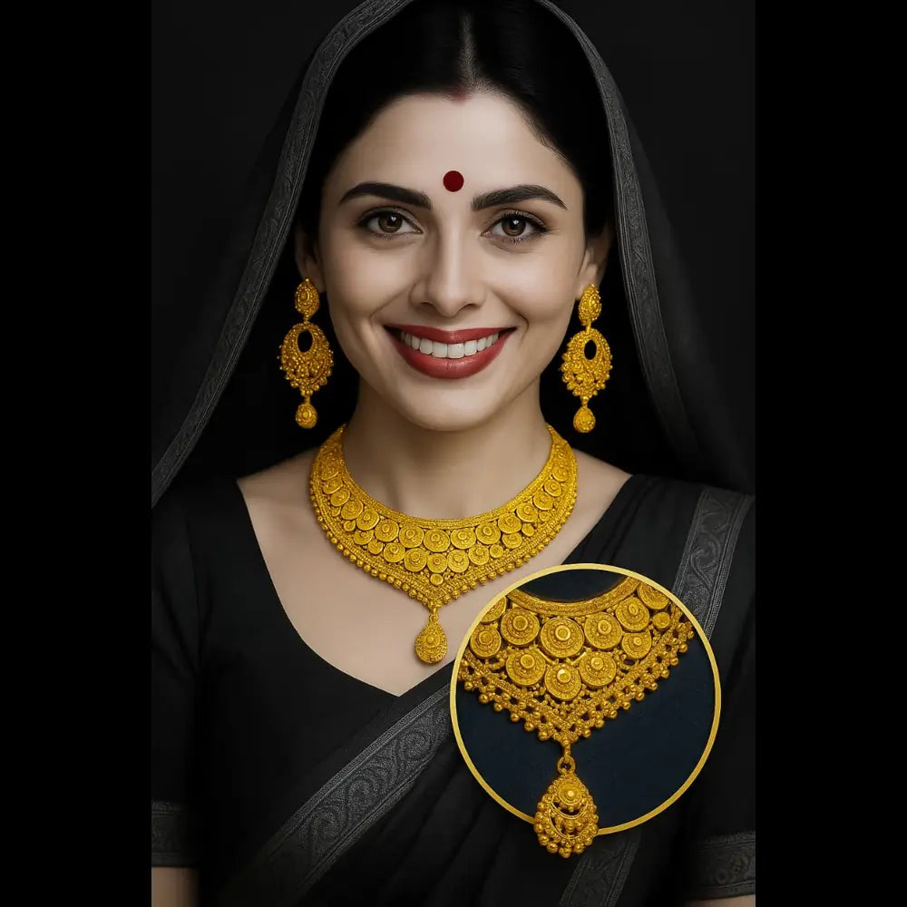 Product image of Royal Radiance One Gram Gold Short Necklace Set – image 8