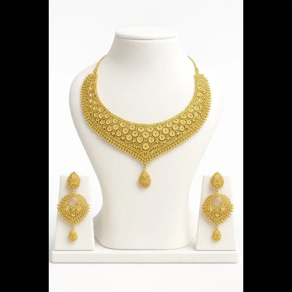 Product image of Royal Radiance One Gram Gold Short Necklace Set – image 5
