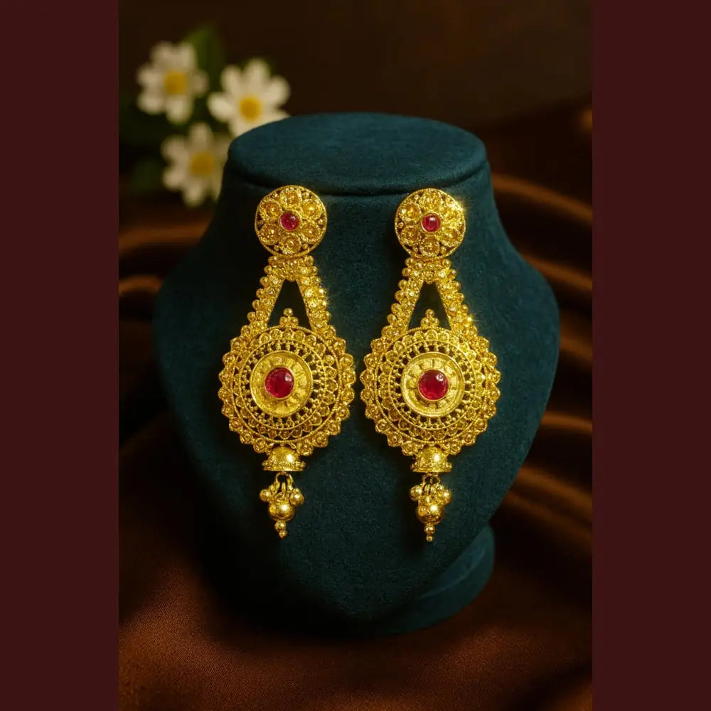 Product image of Long Necklace Jewelry Set Real Gold Look Design For Weddings Special Occasions Copy – image 2