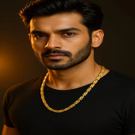 ZHOME Zevar exclusive designer men’s gold finish chain