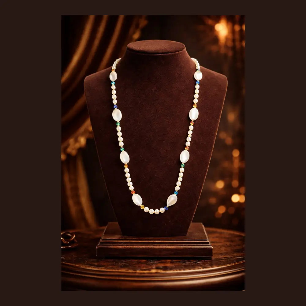 Elegant Multi-Color Plastic Pearl Long Chain – 36" Screw Lock