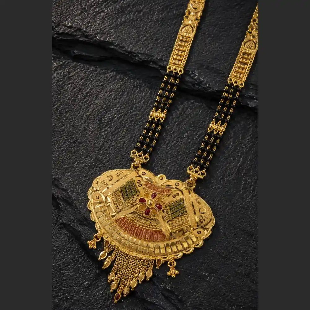 ZHome Royal Gram Gold Mangalsutra | Traditional Gold Plated Designer Mangalsutra for Women