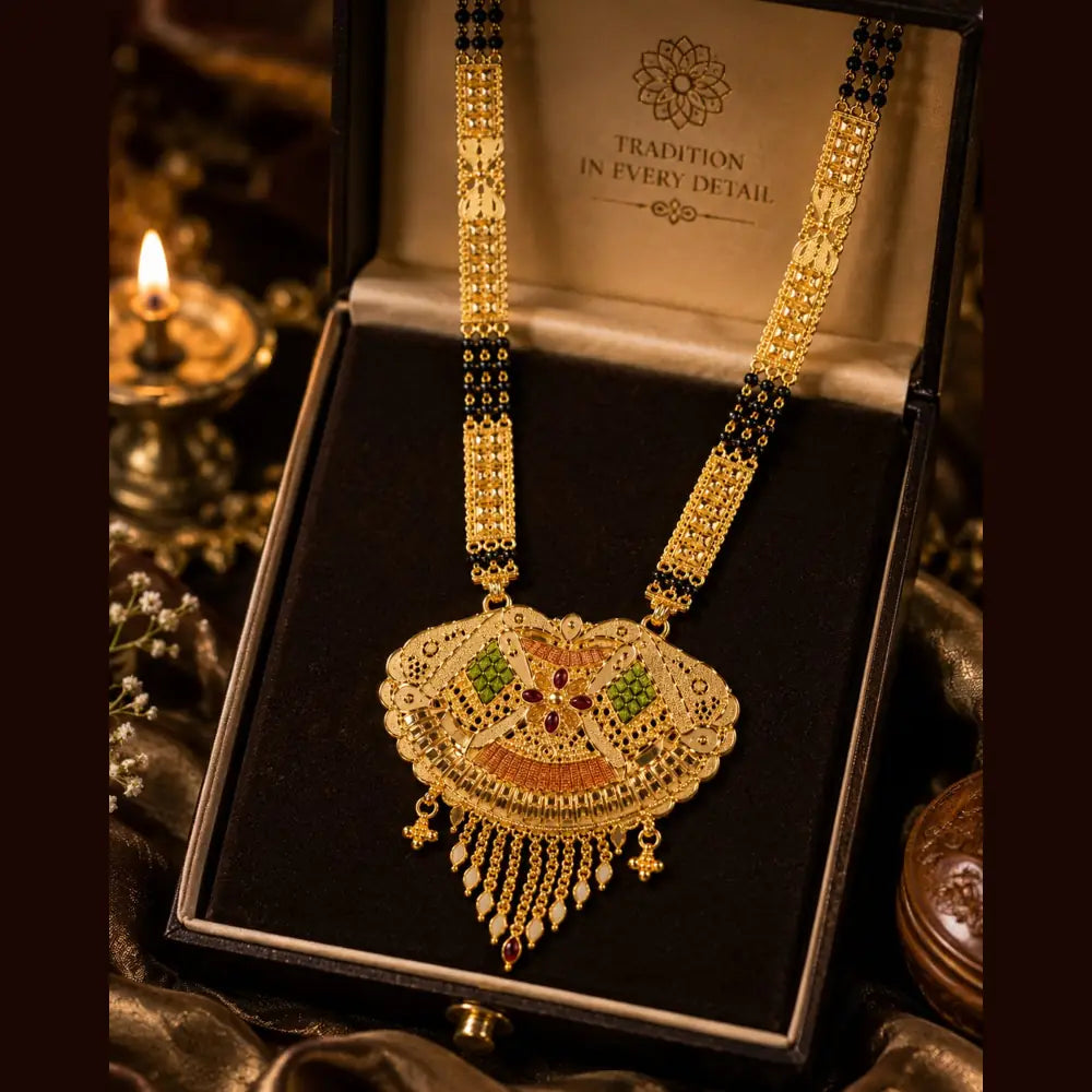 ZHome Royal Gram Gold Mangalsutra | Traditional Gold Plated Designer Mangalsutra for Women