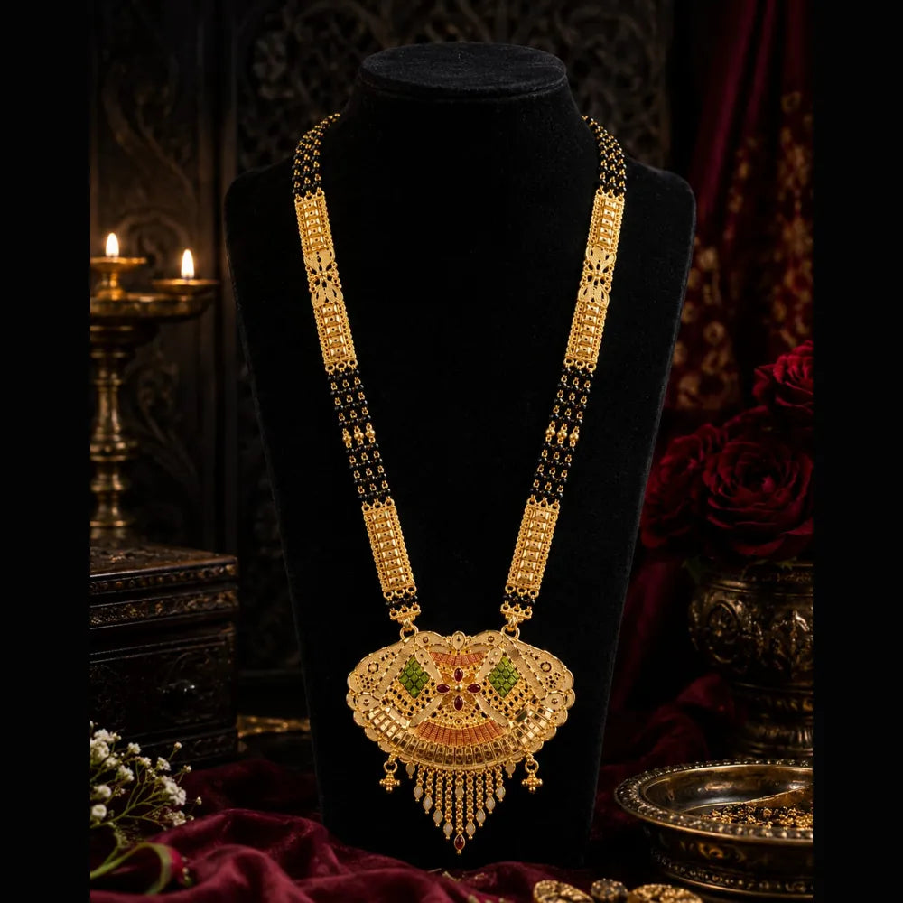 ZHome Royal Gram Gold Mangalsutra | Traditional Gold Plated Designer Mangalsutra for Women