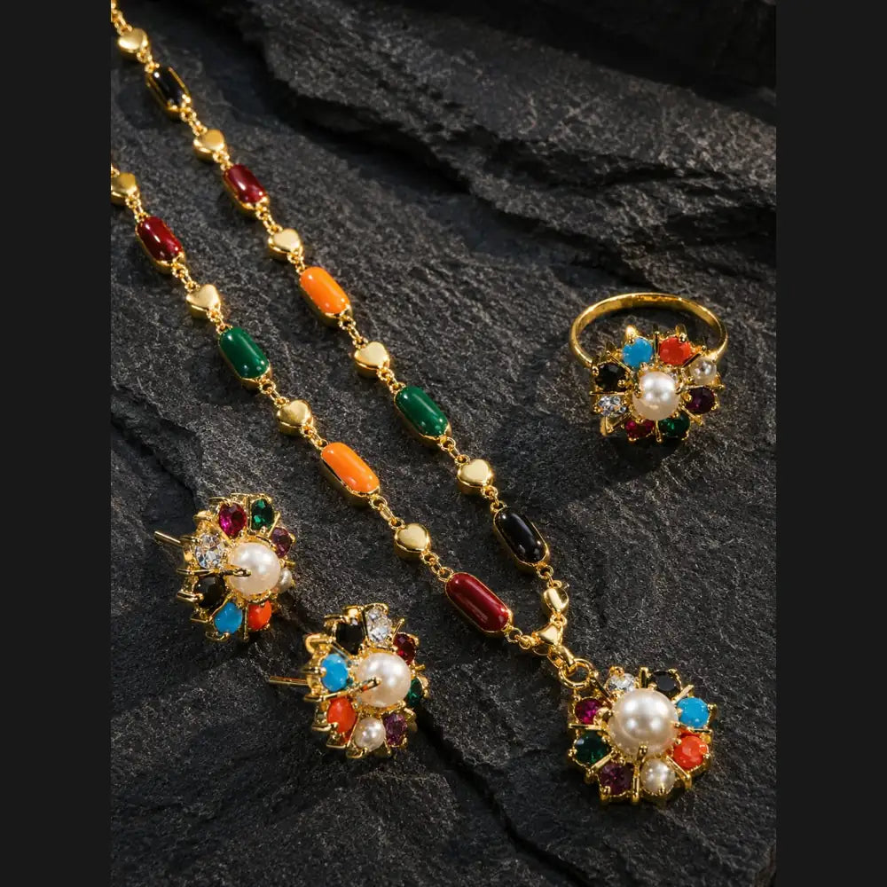ZHome Royal Gram Gold Dulhan Jewellery Set | Full Bridal Combo Set for Women
