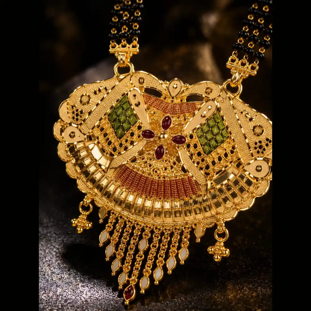 ZHome Royal Gram Gold Mangalsutra | Traditional Gold Plated Designer Mangalsutra for Women