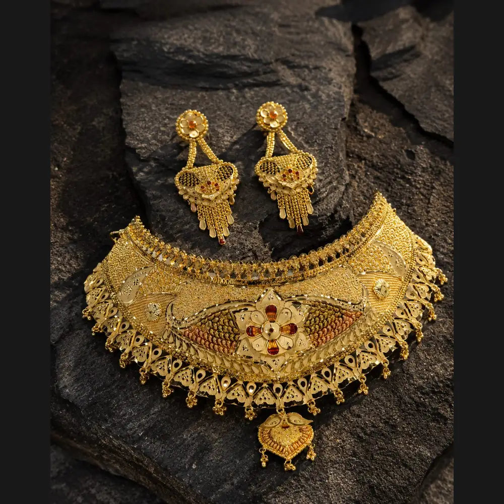 ZHome Royal Gram Gold Dulhan Jewellery Set | Full Bridal Combo Set for Women