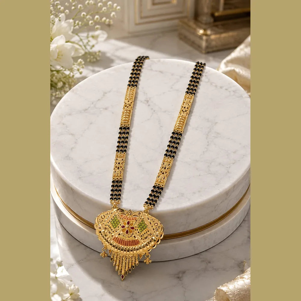 ZHome Royal Gram Gold Mangalsutra | Traditional Gold Plated Designer Mangalsutra for Women