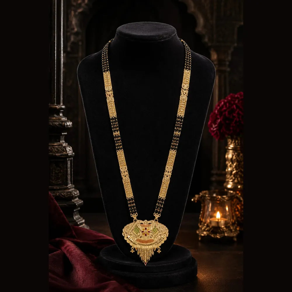 ZHome Royal Gram Gold Mangalsutra | Traditional Gold Plated Designer Mangalsutra for Women