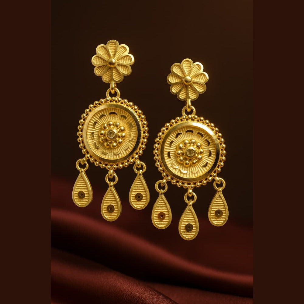 Exclusive Onegram Gold Choker Jewellery Set with Earrings Matte–Glossy  Finish Handmade Copper-Based