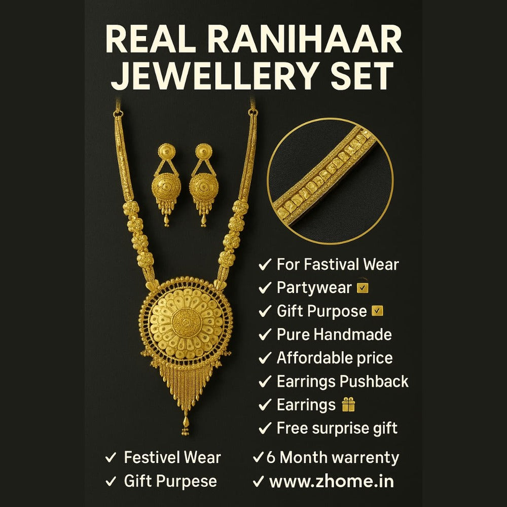Exclusive Onegram Gold Ranihaar Necklace Set