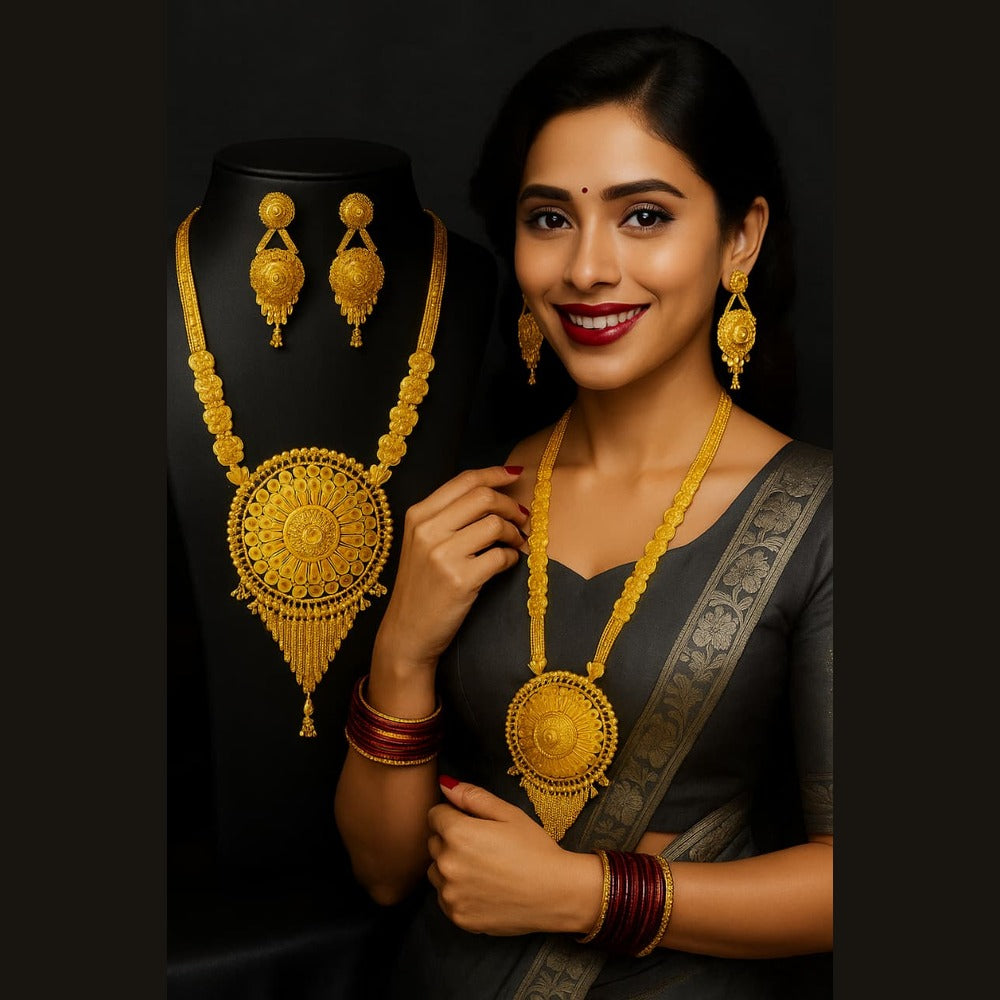 Exclusive Onegram Gold Ranihaar Necklace Set