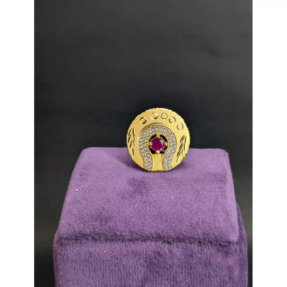 Product image of 1 Gram Gold Plated Round Ring – Real Gold Look – image 1