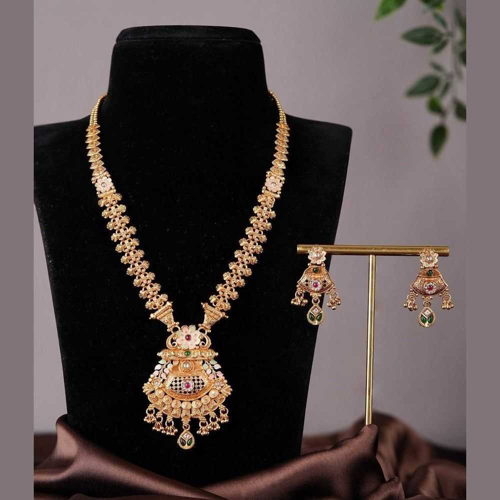 Antique Gold Looking Necklace Set | Bridal Jewellery – Anti Tarnish