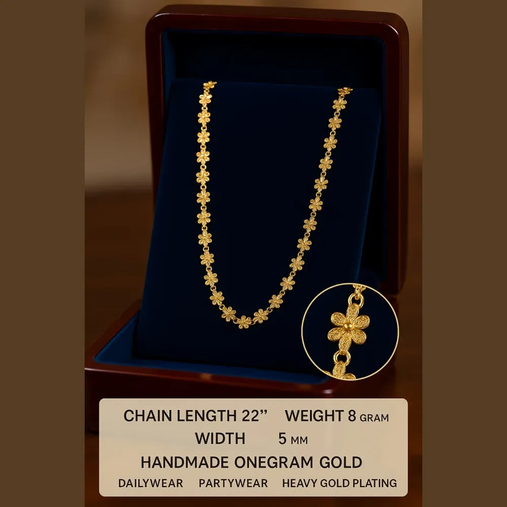 Product image of 22 Inch Gold Plated Floral Chain 8G – image 4