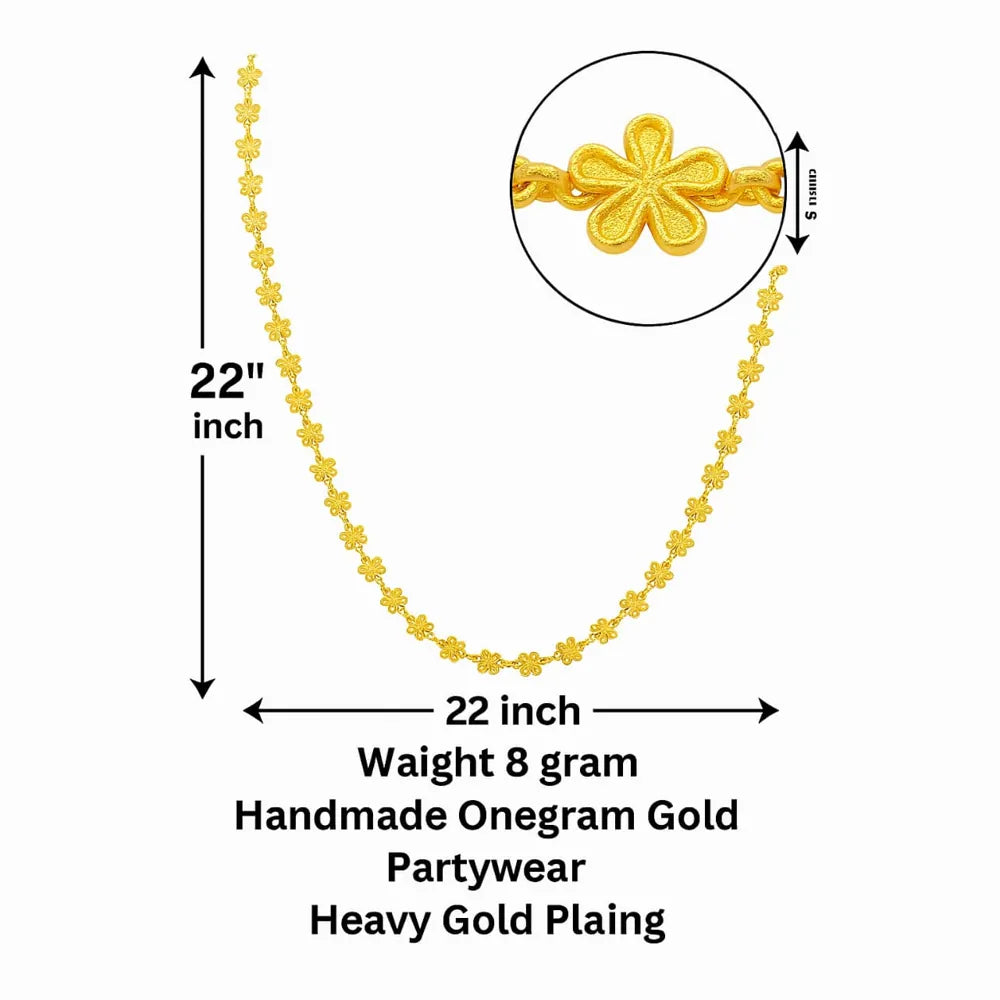 Product image of 22 Inch Gold Plated Floral Chain 8G – image 2