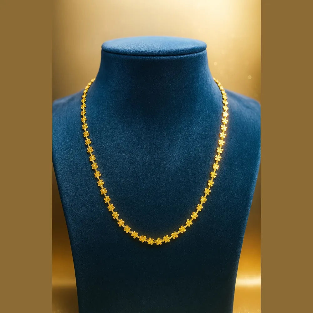 Product image of 22-Inch Gold-Plated Floral Chain – 8 Gram Lightweight Partywear Necklace – image 1