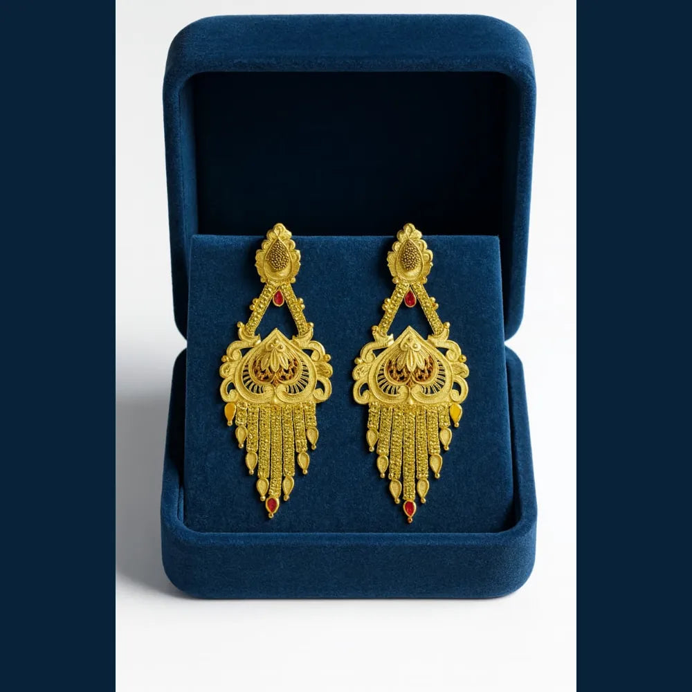 Product image of One Gram Gold Plated Crystal Chandelier Earrings – Party & Festive Wear – image 1
