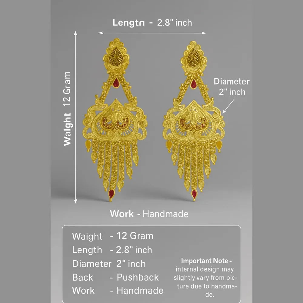 One Gram Gold Plated Crystal Chandelier Earrings – Party & Festive Wear