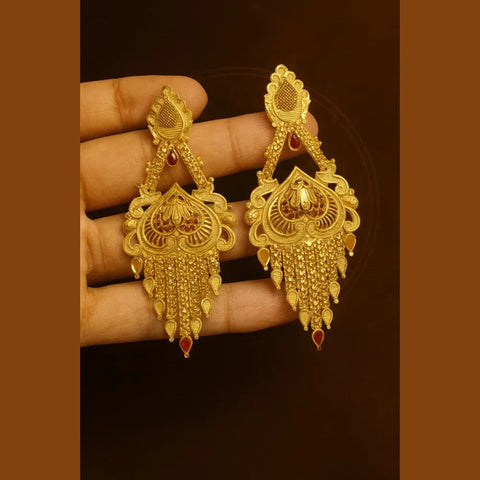 One Gram Gold Plated Crystal Chandelier Earrings – Party & Festive Wear