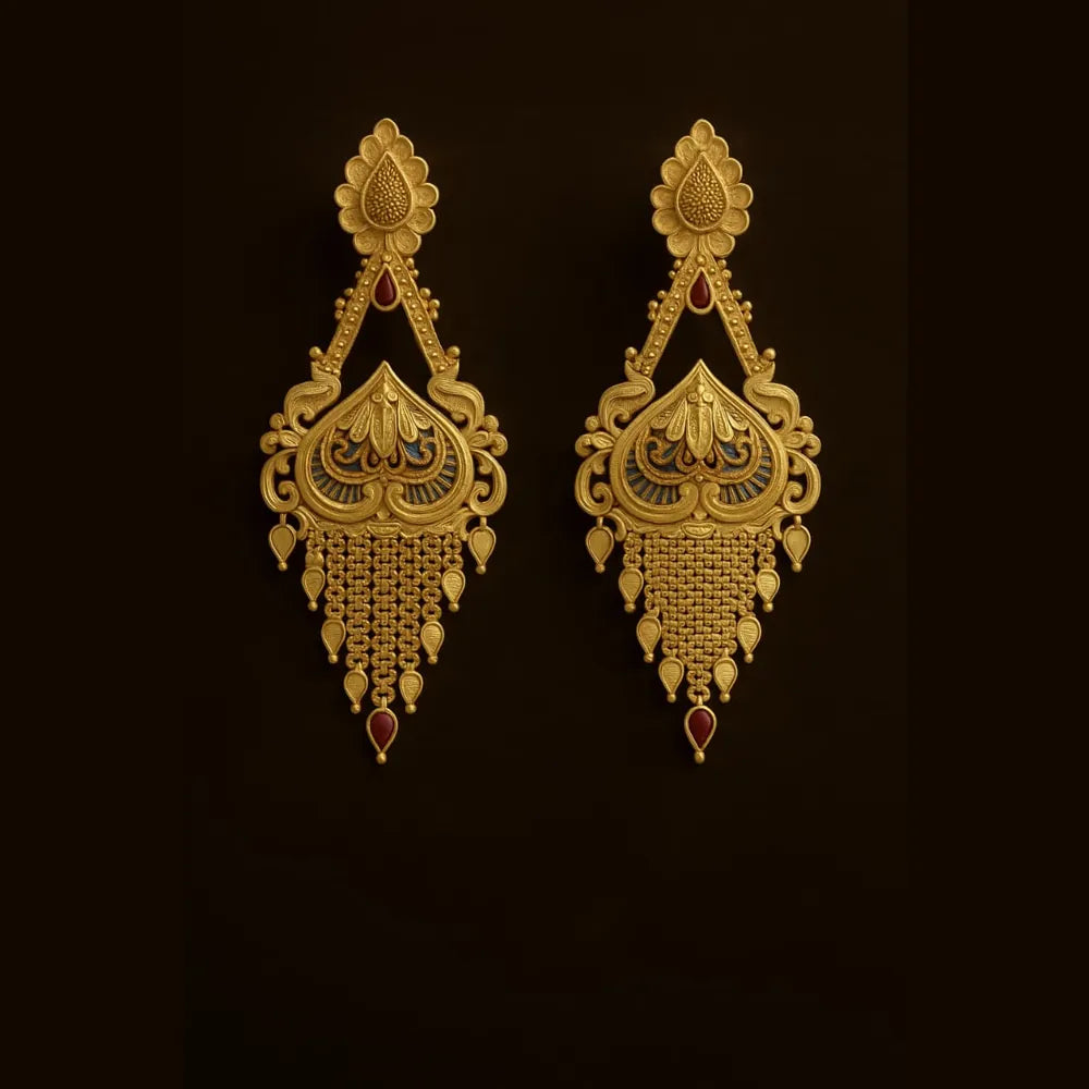 One Gram Gold Plated Crystal Chandelier Earrings – Party & Festive Wear