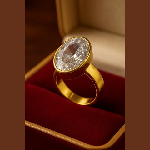Green Emerald Look Gold Plated Unisex Ring – Adjustable Free Size | ZHome