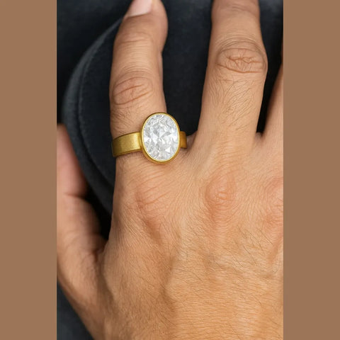 Green Emerald Look Gold Plated Unisex Ring – Adjustable Free Size | ZHome
