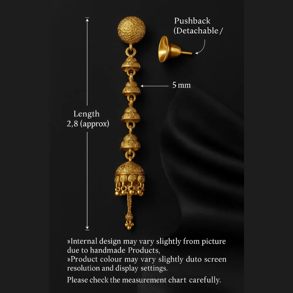 Product image of Detachable 4 Inch Onegram Gold Earrings Real Gold Shine Finish – image 5